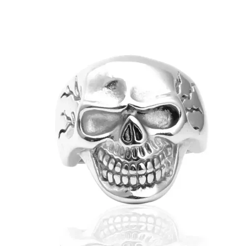 RTM2102 Skull Punk Rings for Men & Women Stainless Steel Ghost Head Accessories