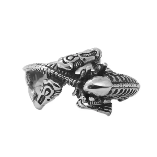 RTM1552 Stainless Steel Vampire Ring Gothic Animal Inspired Jewelry for Dark Elegance