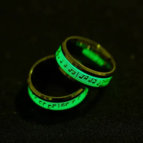 RTM1211 Luminous Piano Staff Ring Musical Jewelry for Music Lovers