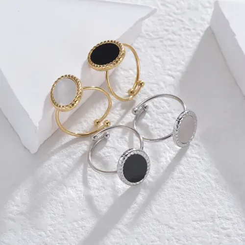 RTM2508 14K Gold Plated Stainless Steel Ring Women's Mother Adjustable Band