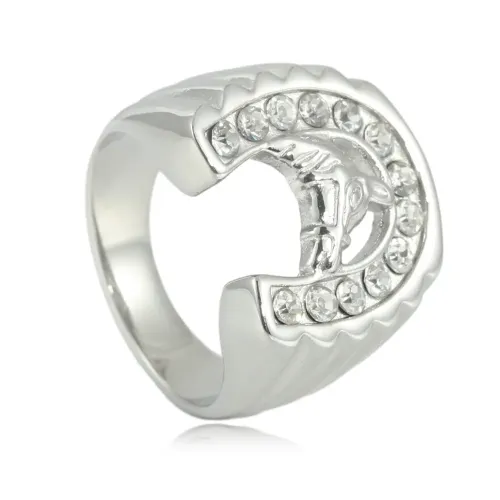RTM1631 Stainless Steel Men's Horse Ring Hollow Animal Design Jewelry