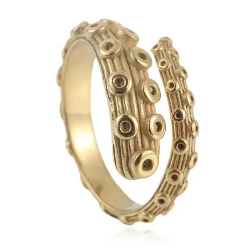 RTM1601 Unique Octopus Tentacle Ring Stainless Steel Nautical Jewelry for Men