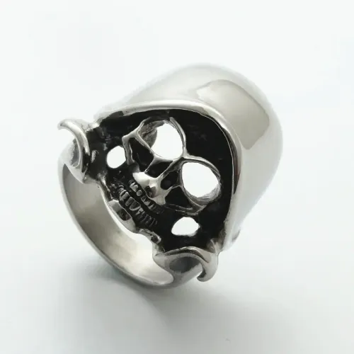 RTM2010 Punk Skull Ring Stainless Steel Jewelry for Edgy Style