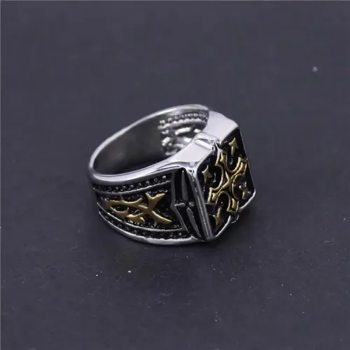 RTM287 Punk Gothic Cross Ring Titanium Stainless Steel Fashion Jewelry