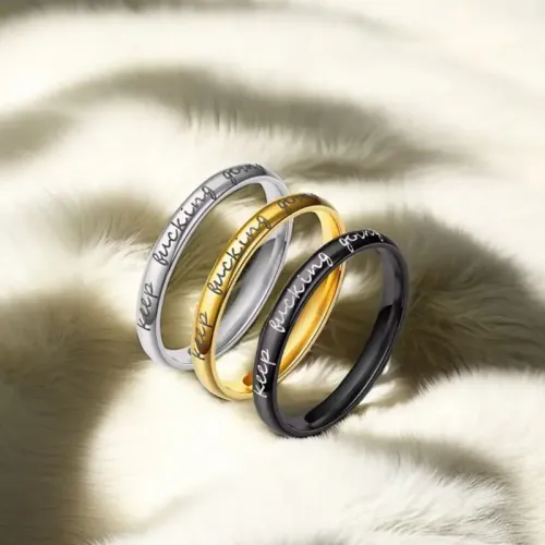 RTM989 Empowering Inspirational Stainless Steel Rings Motivational Jewelry for Strength