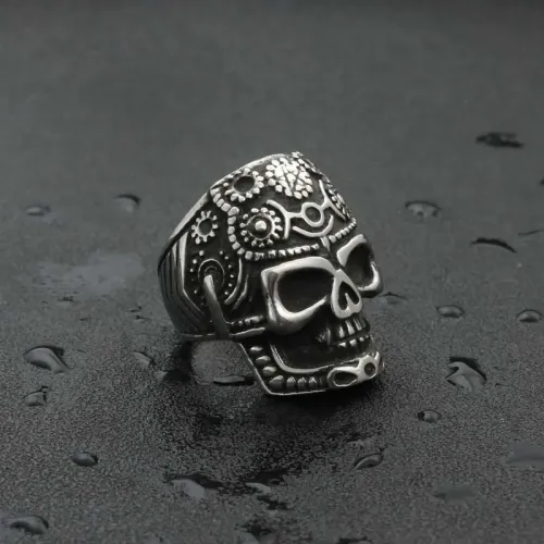 RTM2000 Punk Skull Ring Stainless Steel Jewelry Roller Design for Edgy Style