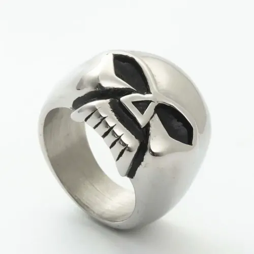 RTM1986 Punk Skull Ring Stainless Steel Jewelry for Men,Edgy Funny Accessory