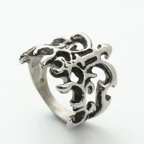 RTM2024 Flame Ring Punk Style Stainless Steel Jewelry for Trendsetters