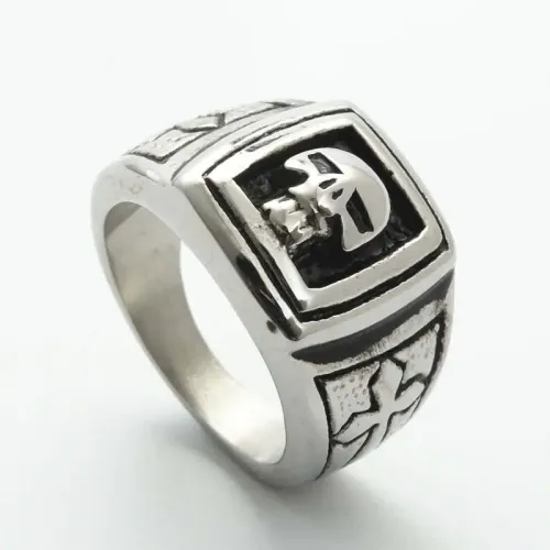 RTM1982 Punk Skull Ring Stainless Steel Jewelry for Edgy Style