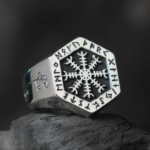 RTM2412 Nordic Compass Gothic Loli Ring Stainless Steel Men's Tail Jewelry