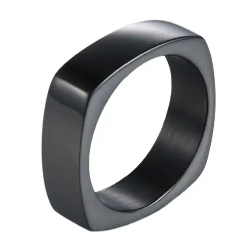 RTM538 Men's Titanium Steel Square Ring Durable Stainless Steel Jewelry