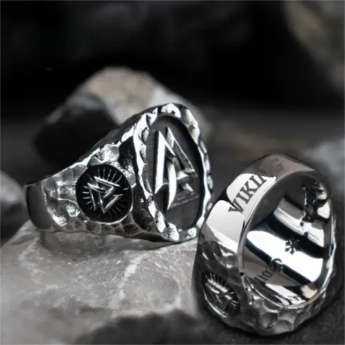 RTM2399 Nordic Viking Totem Ring Stainless Steel Punk Jewelry for Men