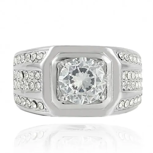 RTM1664 Elegant Multicolor Gemstone Ring for Women Stainless Steel Fashion Jewelry