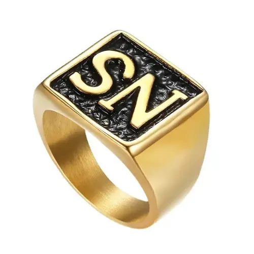 RTM288 Men's Titanium Steel Ring Trendy Wide Band English engrave