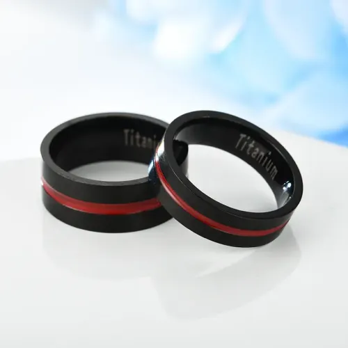 RTM823 Black Stainless Steel Male Couple Ring Sleek Jewelry for Him