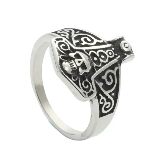 RTM1886 Halloween Punk Skull Ring Stainless Steel Gothic Ornament for Men