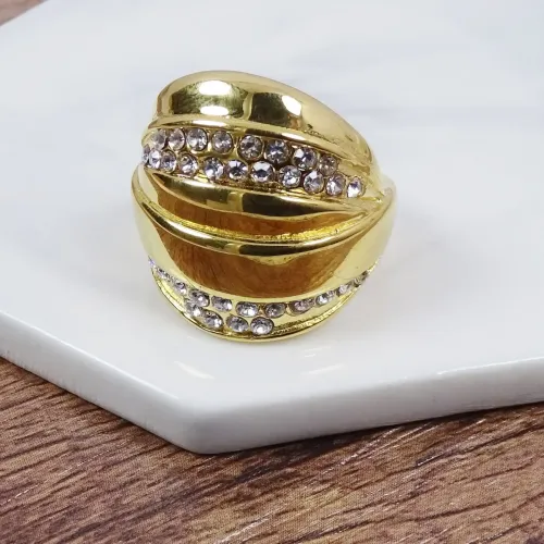 RTM436 Men's Titanium Steel Ring with Diamonds Women's Stainless Steel Hand Jewelry