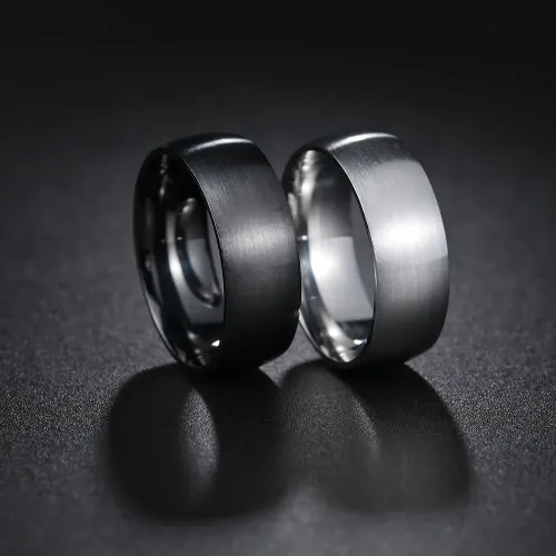 RTM1136 8MM Brushed Stainless Steel Ring Durable,Non-Fading,Arc Design in US Sizes