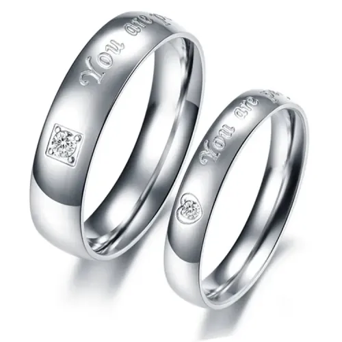 RTM2285 Stainless Steel Couple Rings Set for Women & Men Matching Bands