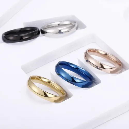 RTM1124 Stylish 4MM Dual Ball Rings in Five Colors Perfect Jewelry for Couples