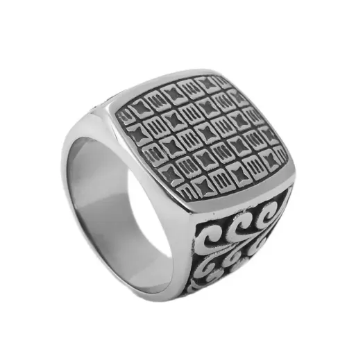 RTM1842 Elegant Square Stainless Steel Ring Timeless Jewelry for Every Occasion