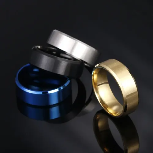 RTM1143 8MM Matte Stainless Steel Men's Ring Sleek & Modern Jewelry Accessory