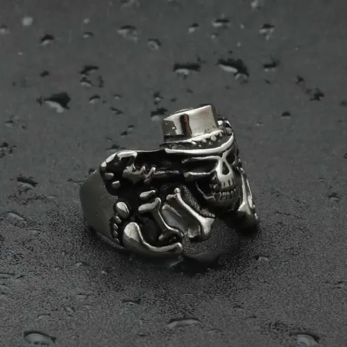 RTM1895 Gothic Punk Skull Ring Stainless Steel Accessories for Men