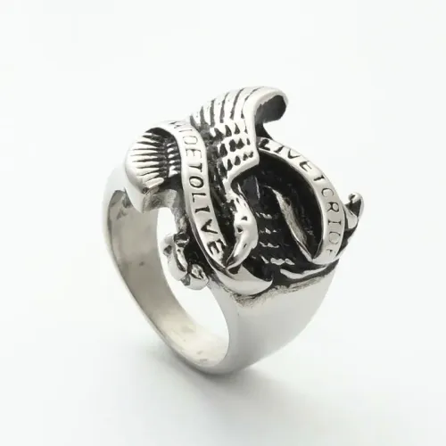 RTM1941 Eagle Logo Punk Ring Stainless Steel Jewelry for Men