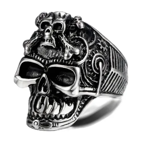 RTM543 Men's Skull Ring Titanium Stainless Steel Jewelry for the Modern Man