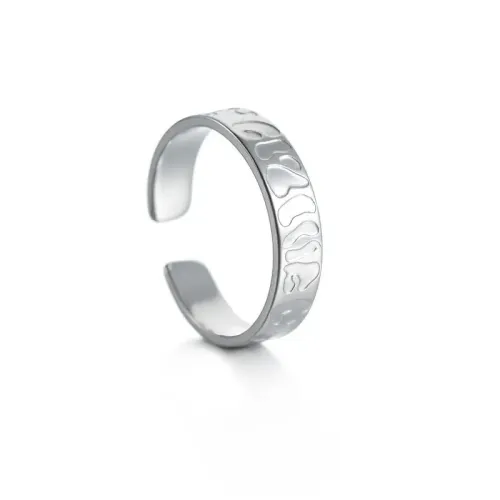 RTM2585 Stainless Steel Hammered Knuckle Ring Elegant Couples & Women's Tail Jewelry