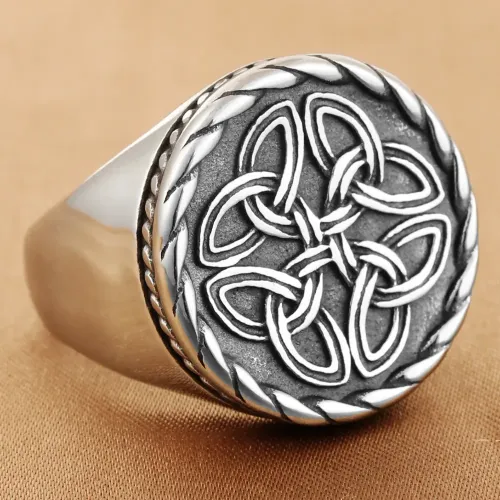 RTM1574 Viking Totem Triangle Ring Stainless Steel Norse Jewelry for Men