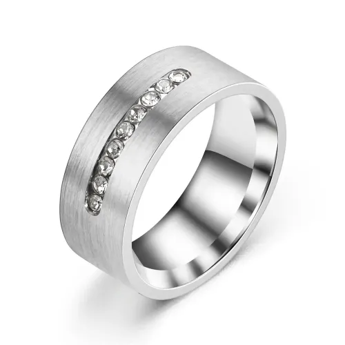 RTM2858 Men's Finely Carved Diamond Ring Matte Brushed Elegance at Great Price