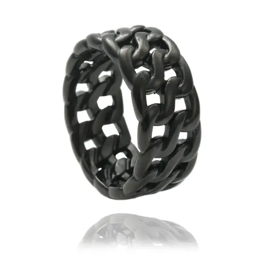 RTM1731 Elegant Hollow Chain Ring in Stainless Steel Fashion Jewelry