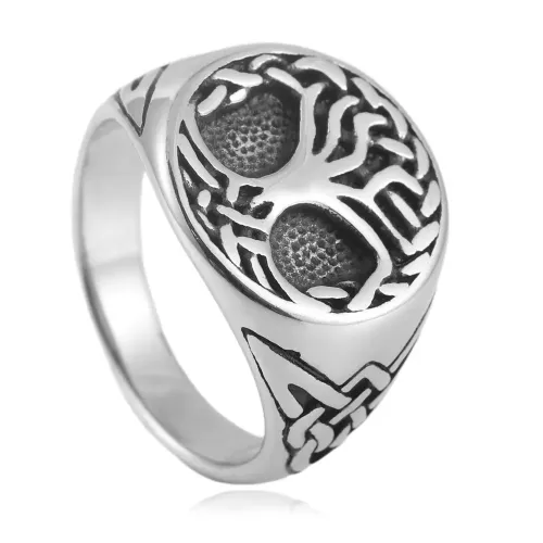RTM1640 Tree of Life Stainless Steel Ring Female Punk Fashion Accessory