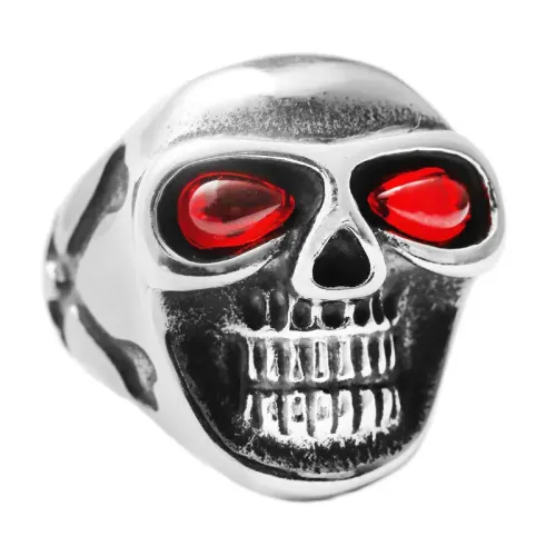 RTM1740 Punk Skull Ring Hollow Stainless Steel Accessory for Edgy Style