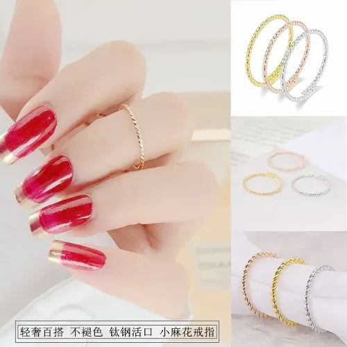 RTM978 Stainless Steel Women's Tail Rings Live Mouth Twist Design in Bulk