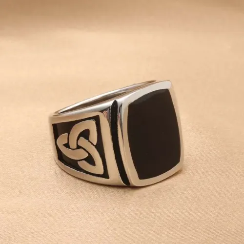 RTM1884 Stainless Steel Square Ring Sleek Jewelry Modern Style