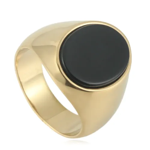 RTM1584 Women's Oval Stone Punk Ring Multi-Design Stainless Steel Accessory