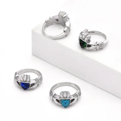 RTM2242 Custom Love-Shape DIY Zircon Ring Women's Stainless Steel Jewelry