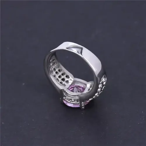 RTM389 Women's Rhinestone Inlaid Titanium Steel Ring Small Gemstone Stainless Band