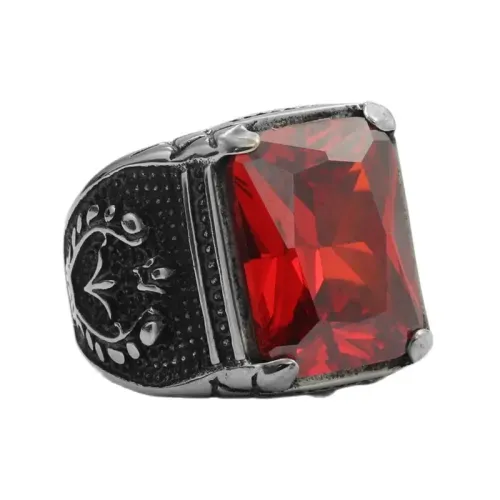 RTM1849 Multicolor Square Gemstone Ring for Women Stainless Steel Jewelry