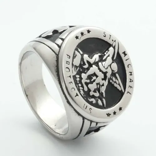 RTM1870 Stainless Steel Cross engrave Ring Elegant Jewelry Accessory