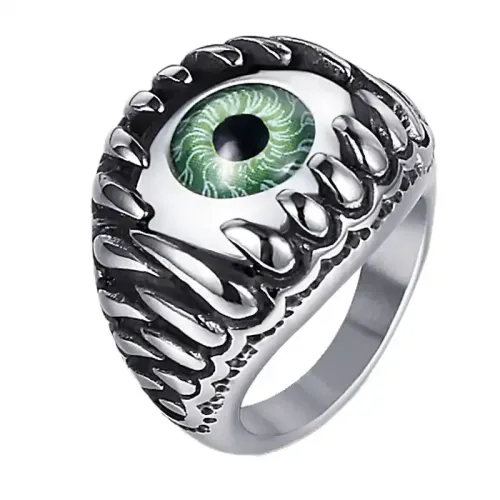 RTM492 Men's Devil's Eye Titanium Steel Ring Bold Fashion Jewelry Accessory