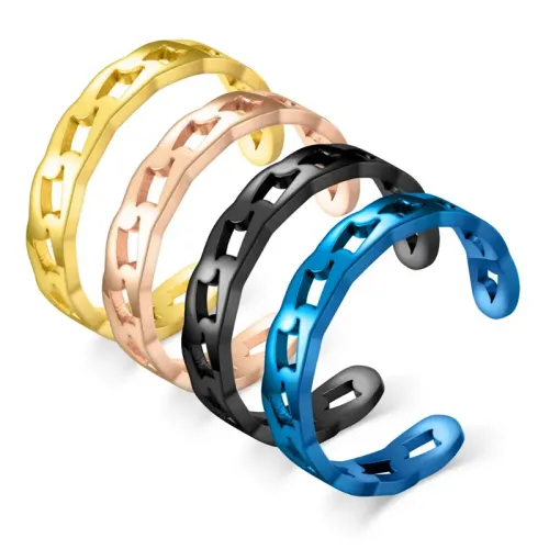 RTM747 Open Design Stainless Steel Couple Rings Trendy Jewelry for Lovers