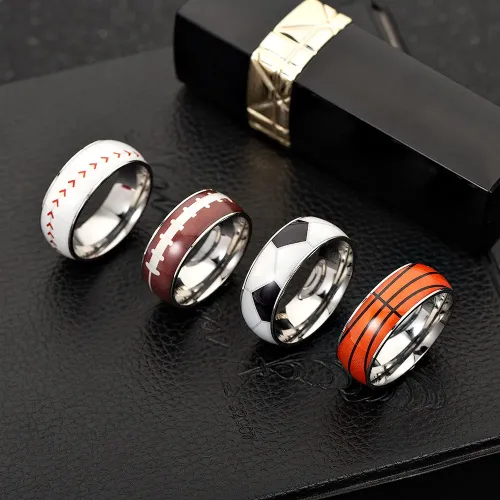 RTM1370 Stainless Steel Sports Rings for Men Football,Basketball,Baseball,Rugby Jewelry