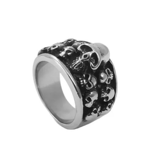 RTM1566 Stainless Steel Skull Ring for Men Bold Gothic Jewelry Accessory