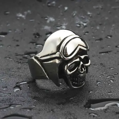 RTM1902 Stainless Steel Skull Ring Punk Style Men's Jewelry Band