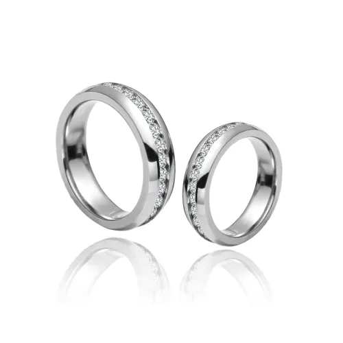 RTM2243 Zircon Inlaid Women's Ring Non-Fading Stainless Steel Couple Jewelry