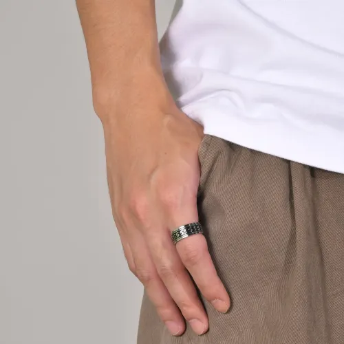 RTM193 Men's Stainless Steel Corrosion-Resistant Chain Ring Durable Steel Color