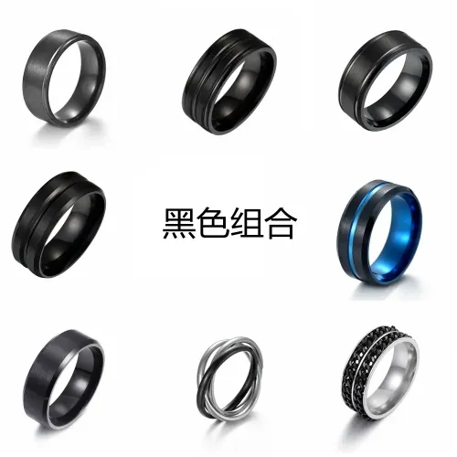 RTM1138 Electroplated Black Stainless Steel Ring for Men US Standard Sizes Available